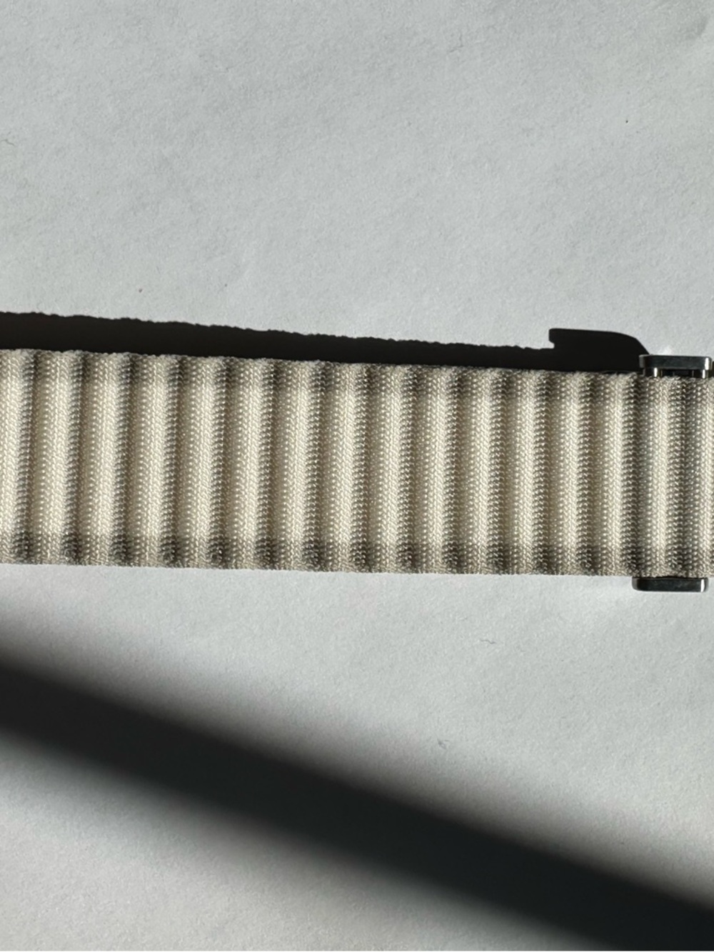 Samsung Cream Fabric Watch Strap with Brushed Silver Clasp - Picture 4 of 5